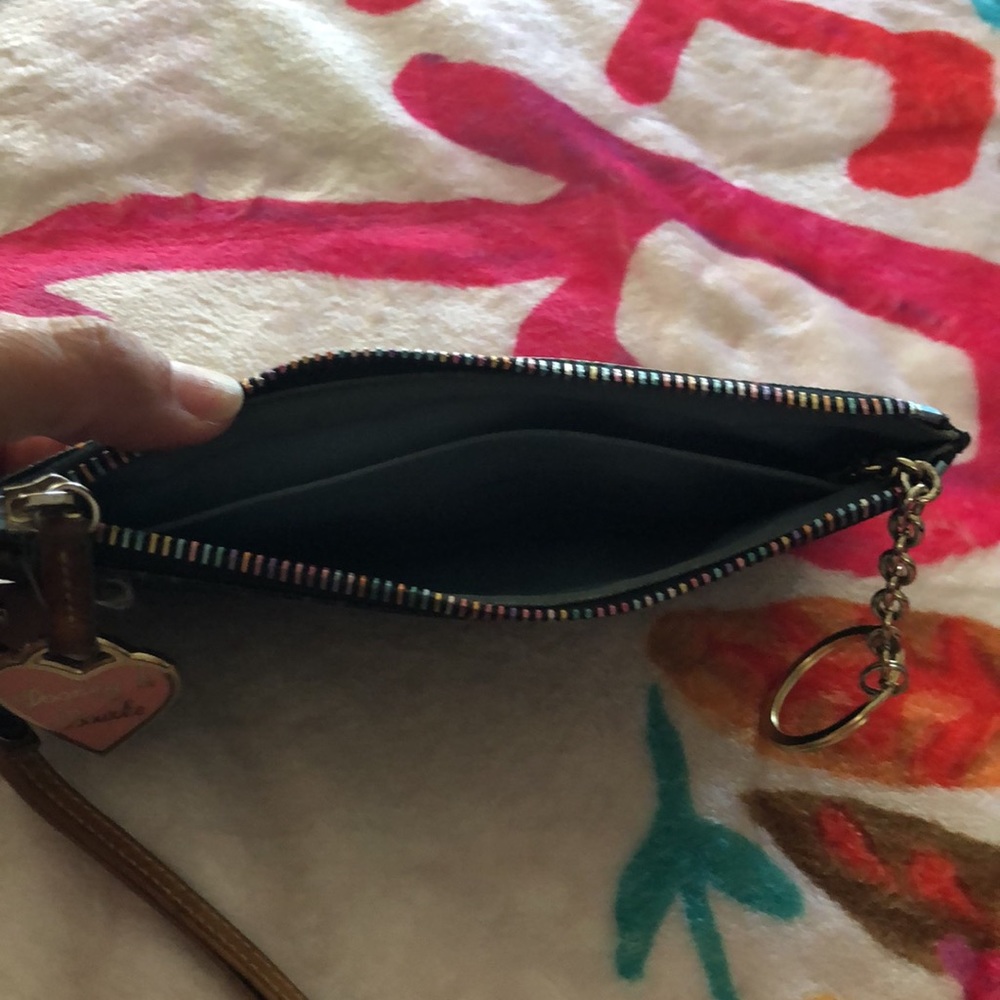 Dooney & Bourke leather multi color DB wristlet - Picture 3 of 6